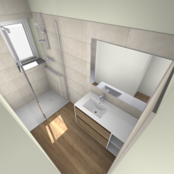 rénovation de salle de bain Finistère 29 riec sur belon plan 3D