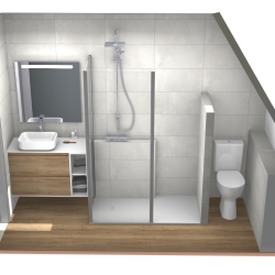 douche sécurisée Morbihan 56 Lorient plan 3D