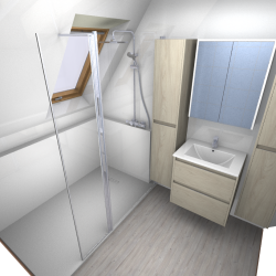 douche sécurisée Morbihan 56 Lorient plan 3D