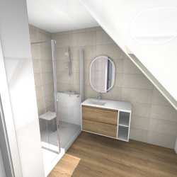 rénovation de salle de bain Finistère 29 Quimper plan 3D
